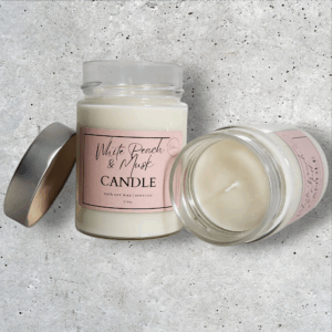 White Peach & Musk Soy Candle 270g